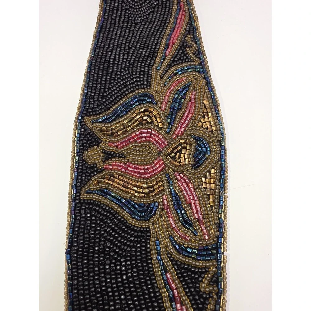 VTG80's LA REGALE LTD HAND MADE BEADED BELT CUMMERBUND SZ M WHIMSIGOTH BOHO-CHIC